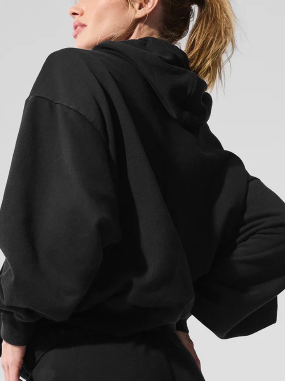 Alo Accolade Hoodie Sweatshirt - Black - Small - Picture 6 of 6